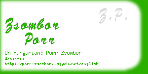 zsombor porr business card